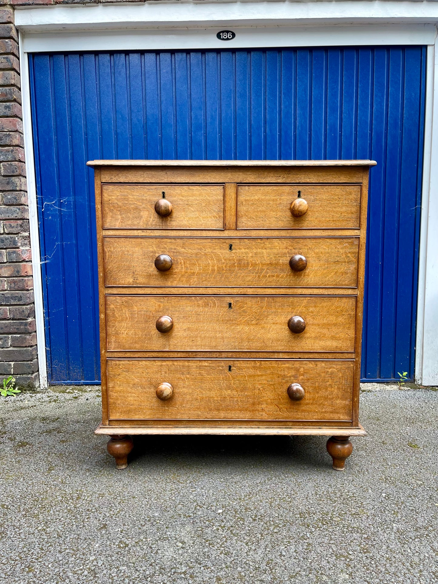 19th Century English oak chest Of drawers