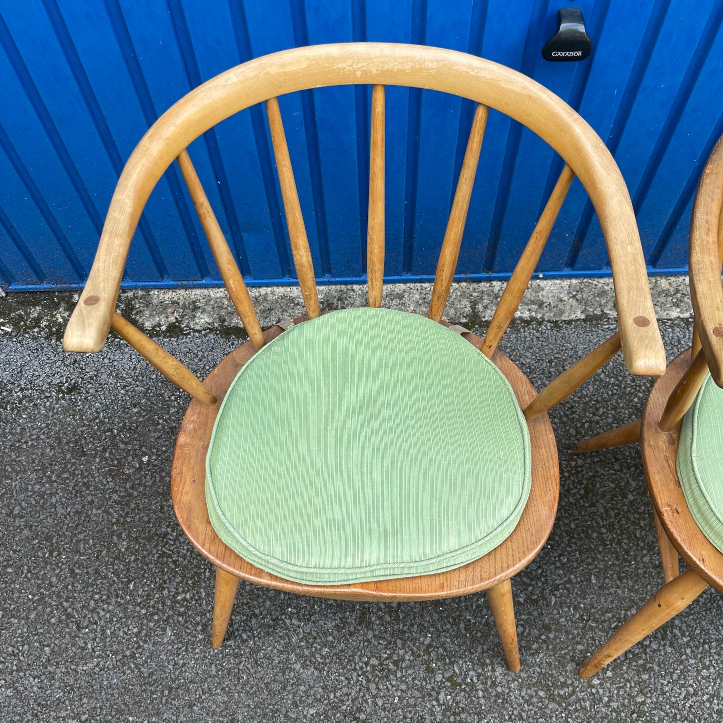 Pair of Original Ercol No.333a 'Cow Horn' Arm Chairs in Natural Waxed Finish, c1956