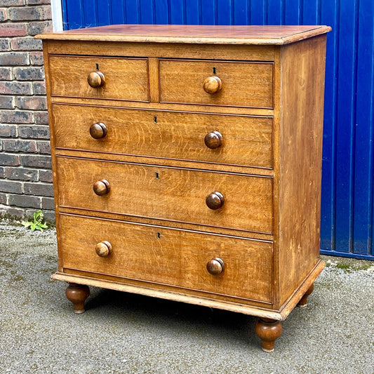 19th Century English oak chest Of drawers