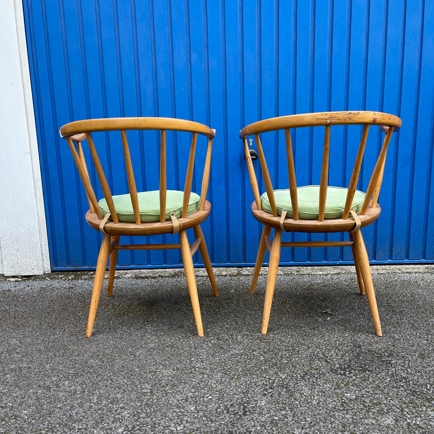 Pair of Original Ercol No.333a 'Cow Horn' Arm Chairs in Natural Waxed Finish, c1956